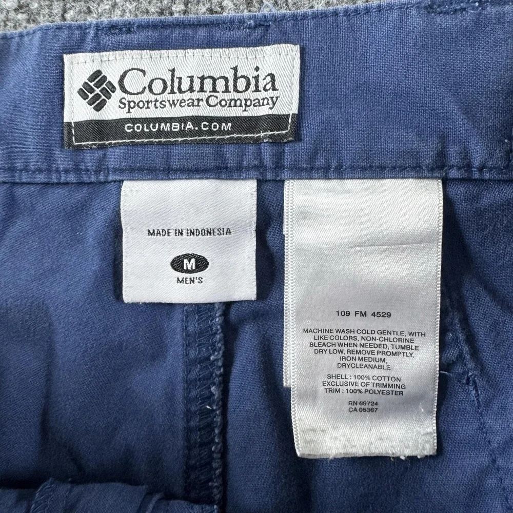 Columbia PFG Shorts Mens M Blue Mesh Panel Fishing Elastic Waist 109 FM 4529